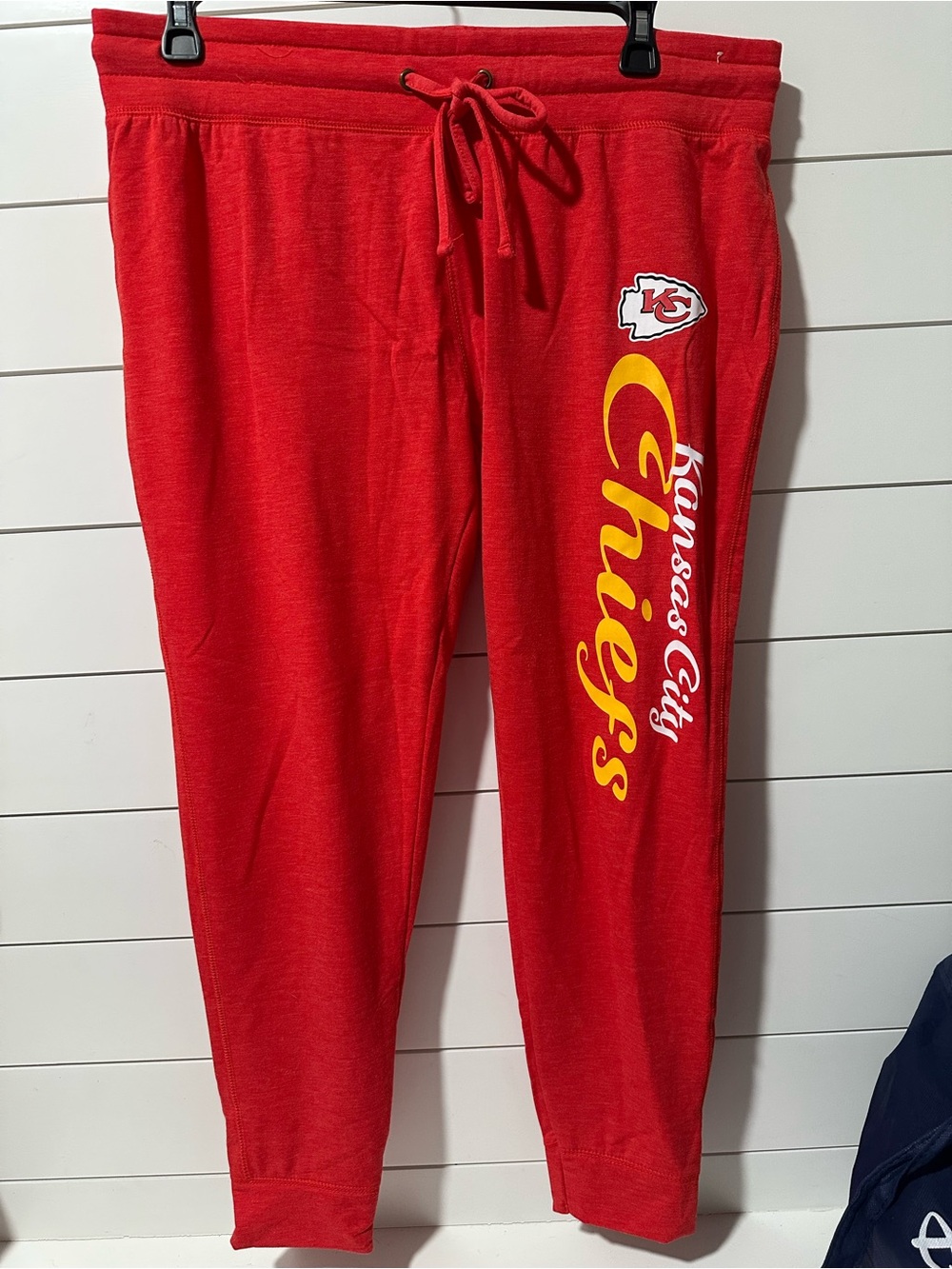 NFL Kansas City Chiefs Red Jogger Sweatpants with Yellow Logo